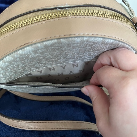 DKNY Cream and Tan Round Crossbody Bag - Picture 5 of 10